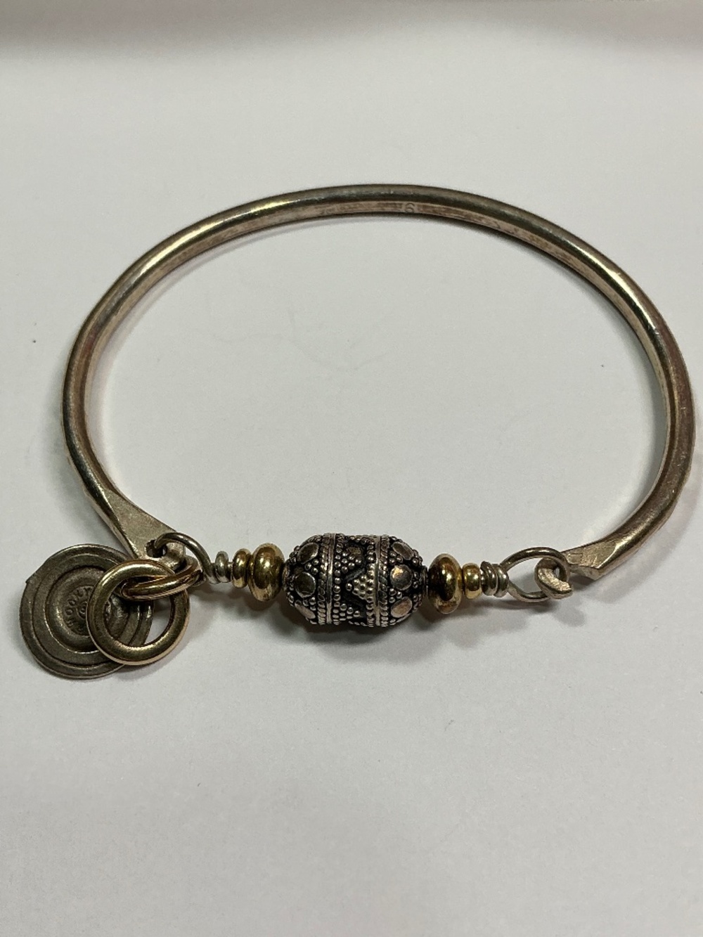 Authentic JABBERWOCKY Sterling Silver Hinged Bracelet. 2 & 3/8” across